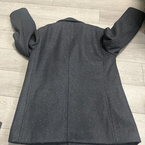 Gap Men’s Dark Grey Button Up POLYESTER BLEND Pea Coat - Size S SIZE SMALL - Picture 8 of 8